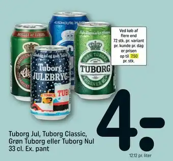 REMA 1000 Tuborg Jul, Tuborg Classic, Grøn Tuborg eller Tuborg tilbud