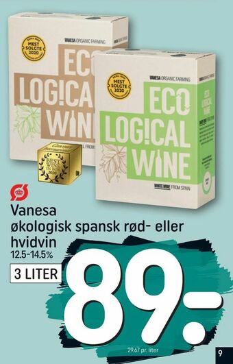 Vanesa økologisk spansk rød- eller hvidvin
