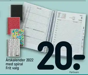 Årskalender 2022 med spiral