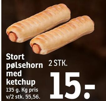 SPAR Stort pølsehorn med ketchup tilbud