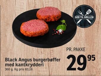 Black Angus burgerbøffer med kantkrydderi