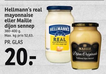 SPAR Hellmann's real mayonnaise eller Maille dijon sennep tilbud