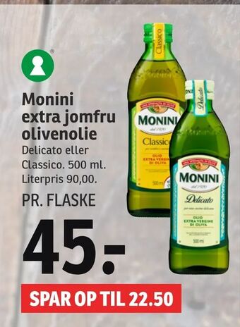 SPAR Monini extra jomfru olivenolie tilbud