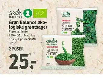 SPAR Grøn Balance øko logiske grøntsager tilbud