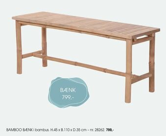 Bamboo bænk i bambus