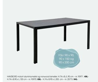 Daells Bolighus Havebord tilbud