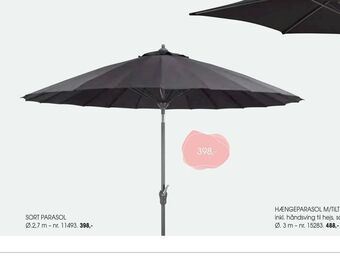 Daells Bolighus Sort parasol tilbud