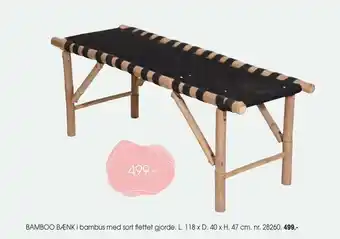 Daells Bolighus Bamboo bænk i bambus tilbud