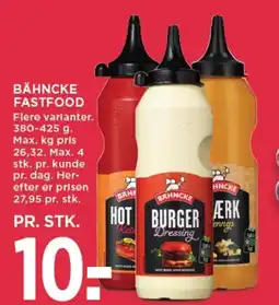 MENY BÄHNCKE FASTFOOD tilbud