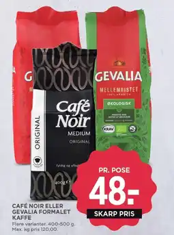 MENY CAFÉ NOIR ELLER GEVALIA FORMALET KAFFE tilbud