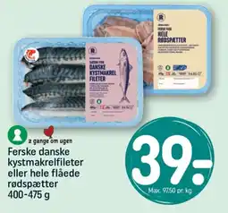 REMA 1000 Ferske danske kystmakrelfileter eller hele flåede rødspætter tilbud