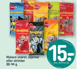 Malaco snører, stjerner eller strimler 80-94 g
