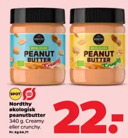 Netto Nordthy økologisk peanutbutter tilbud