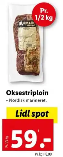 Lidl Oksestriploin tilbud