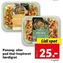 Panang- eller pad thai-inspireret færdigret
