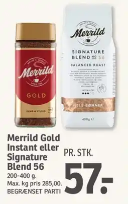 SPAR Merrild Gold Instant eller Signature Blend 56 tilbud