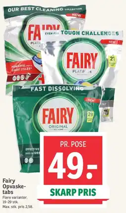 SPAR Fairy Opvaske- tabs tilbud