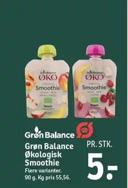 SPAR Grøn Balance Økologisk Smoothie tilbud
