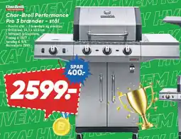 Bilka Char-Broil Performance Pro 3 brænder – stål tilbud