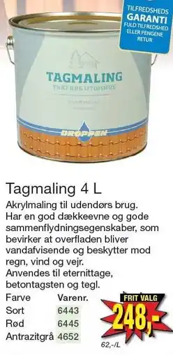 Harald Nyborg DROPPEN Tagmaling 4 L tilbud