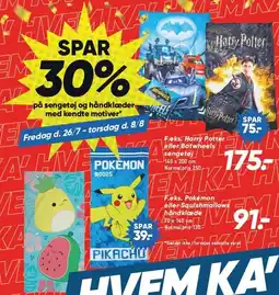 Bilka SPAR 30% på sengetøj og håndklæder med kendte motiver tilbud