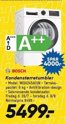 Bilka BOSCH Kondenstørretumbler tilbud