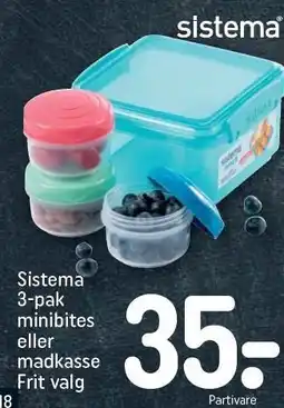 REMA 1000 Sistema 3-pak minibites eller madkasse tilbud