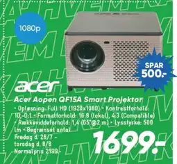 Bilka Acer Aopen QF15A Smart Projektor tilbud