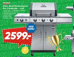 Bilka Char-Broil Performance Pro 3 brænder - stål tilbud