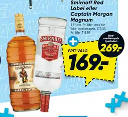 Bilka Smirnoff Red Label eller Captain Morgan Magnum tilbud