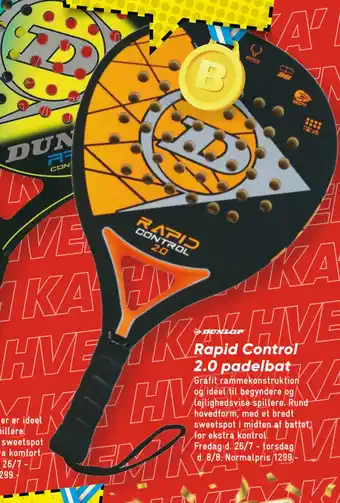 Bilka Rapid Control 2.0 padelbat tilbud