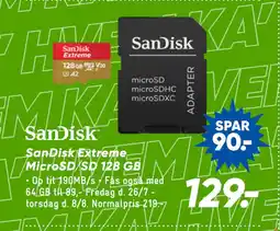Bilka SanDisk Extreme MicroSD/SD 128 GB tilbud