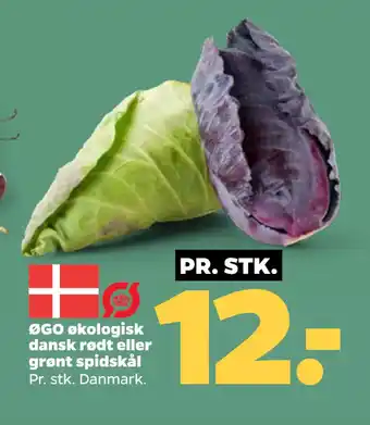Netto ØGO økologisk dansk rødt eller grønt spidskål tilbud