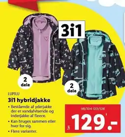 Lidl LUPILU 3i1 hybridjakke tilbud