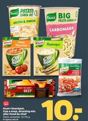 Netto Knorr Snackpot, Cup a soup, dressing mix eller Fond du Chef tilbud