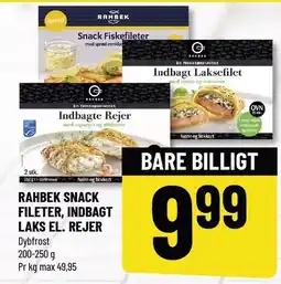 Løvbjerg RAHBEK SNACK FILETER, INDBAGT LAKS EL. REJER tilbud