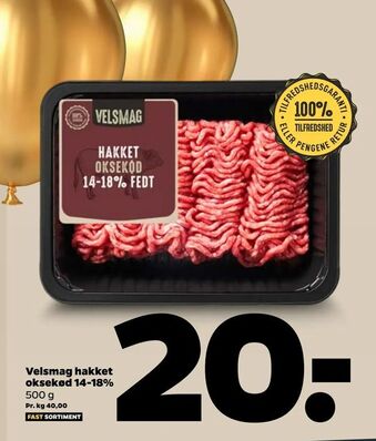 Netto Velsmag hakket oksekød 14-18% tilbud