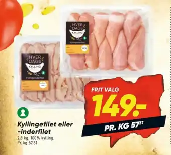 Bilka Kyllingefilet eller -inderfilet tilbud