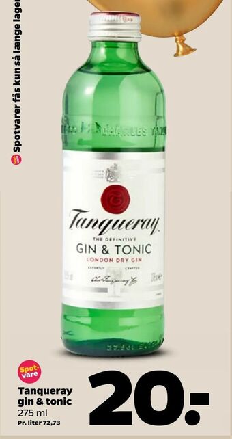 Netto Tanqueray gin & tonic tilbud