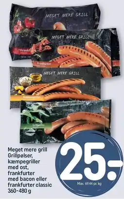 REMA 1000 Grillpølser, Kæmpegriller med ost, Frankfurter med bacon eller frankfurter classic tilbud