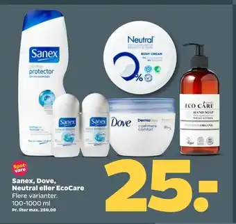 Sanex, Dove, Neutral eller EcoCare
