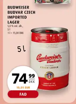 Scandinavian Park BUDWEISER BUDVAR CZECH IMPORTED LAGER tilbud