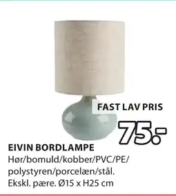 JYSK EIVIN BORDLAMPE tilbud