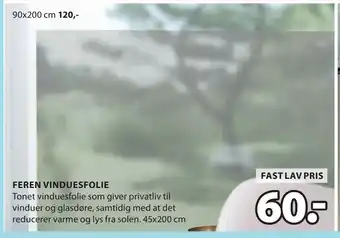 JYSK FEREN VINDUESFOLIE tilbud