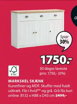 JYSK MARKSKEL SKÆNK tilbud