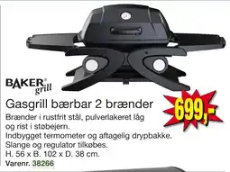 Harald Nyborg Gasgrill bærbar 2 brænder tilbud