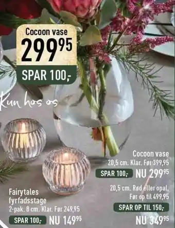 Fairytales Fyrfadsstage 2 Pak, Cocoon Vase 20,5 cm