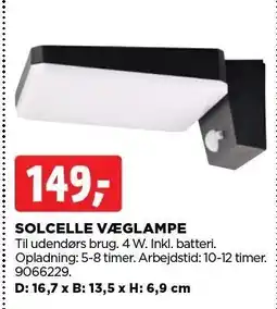 jem & fix SOLCELLE VÆGLAMPE tilbud