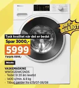Power VASKEMASKINE tilbud
