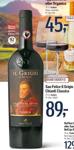 Føtex San Felice Il Grigio Chianti Classico tilbud